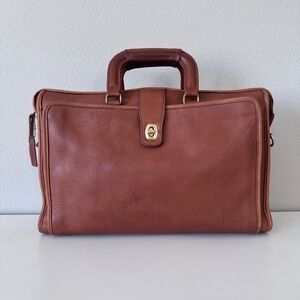 Vintage Coach Briefcase British Tan Leather Messenger Bag No G7D 5291
